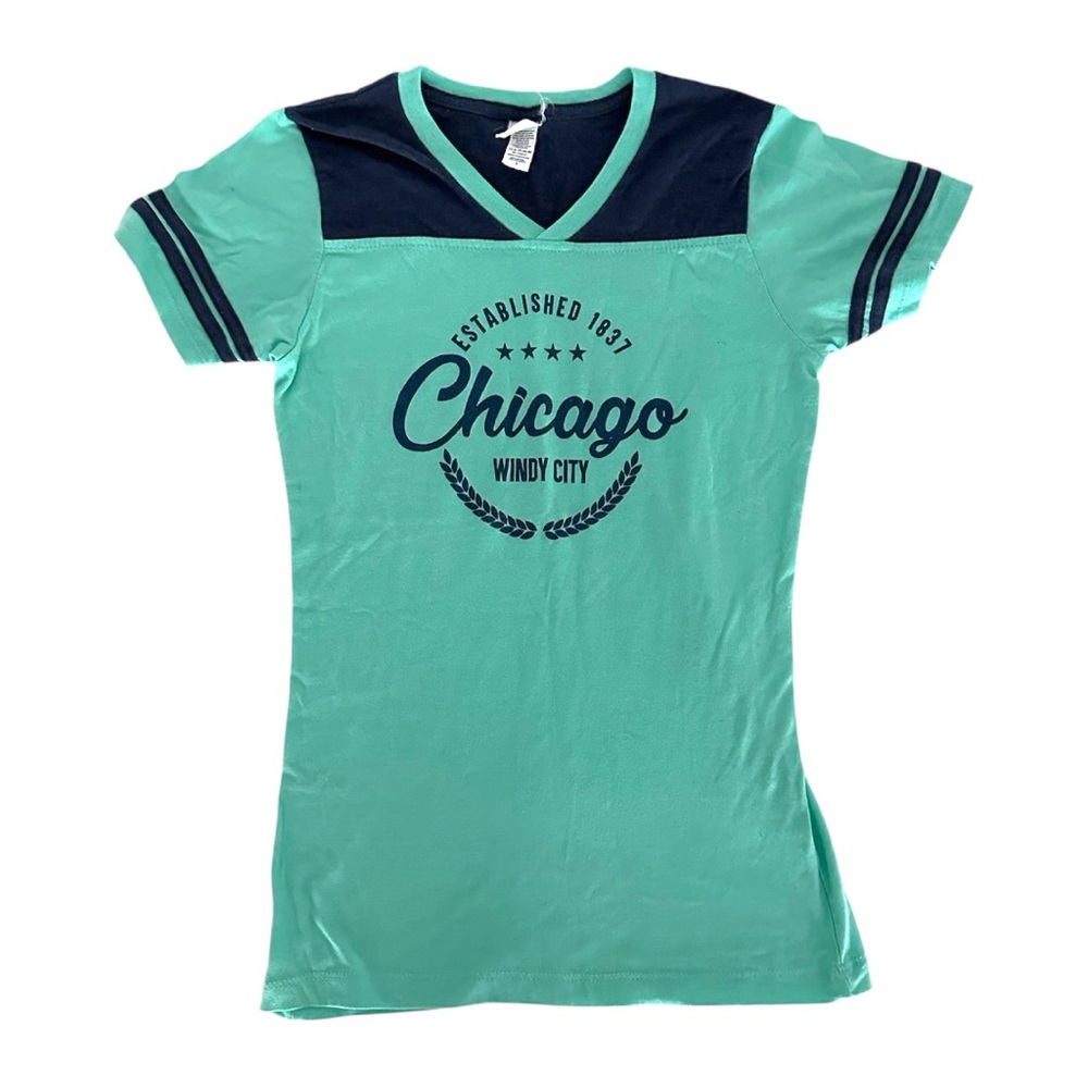 Ace Apparels Chicago Windy City Souvenir Ringer Tee Size Small